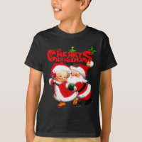 Merry Christmas - Happy Cute Mrs Claus And Mr Clau