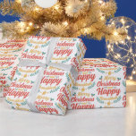 Merry Christmas Happy Hanukkah Chrismukkah Wrapping Paper<br><div class="desc">Do you have a blended interfaith family that celebrates both Hanukkah and Christmas? This text based pattern wishes you a merry Christmas and a happy Hanukkah perfect for a Christmukkah celebration!</div>