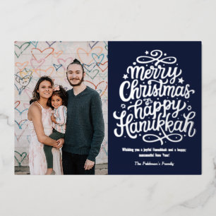 Merry Christmas Happy Hanukkah Family Photo