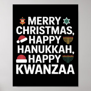 Merry Christmas Happy Hanukkah Happy Kwanzaa 15 Poster