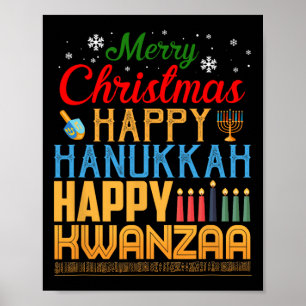 Merry Christmas Happy Hanukkah Happy Kwanzaa 19 Poster