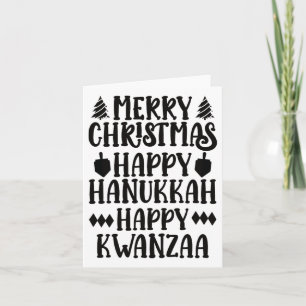 Merry Christmas Happy Hanukkah Happy Kwanzaa 6 Card