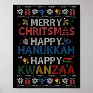 Merry Christmas Happy Hanukkah Happy Kwanzaa 6  Poster