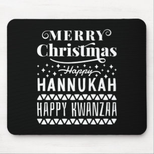 Merry Christmas Happy Hanukkah Happy Kwanzaa 7 Mouse Pad