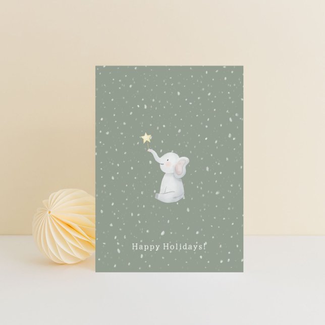 Merry Christmas Happy Holidays Elephant Card (Creator Uploaded)