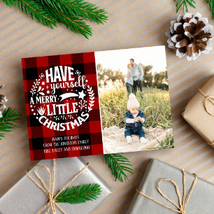 Merry Christmas Happy Holidays Family Photo Card