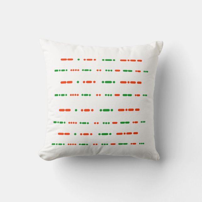 Merry Christmas  Happy Holidays Morse Code Pillow (Front)