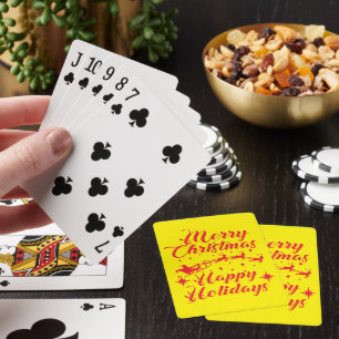 MERRY CHRISTMAS HAPPY HOLIDAYS PLAYING CARDS