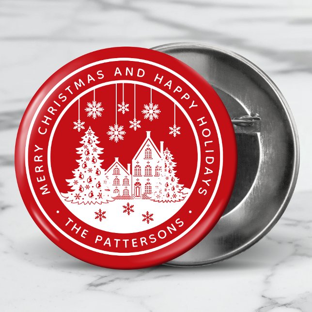 Merry Christmas Happy Holidays Winter Personalised 3 Cm Round Badge (Creator Uploaded)