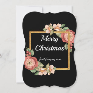 Merry Christmas Happy Holidays Xmas Snowflakes Holiday Card