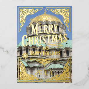 Merry Christmas Happy Holidays Year Bulgaria Gold