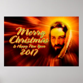 Merry Christmas Happy New Year 2017 Jesus Poster