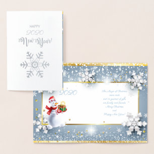 Merry Christmas & Happy New Year! 2020 XMAS Snow Foil Card