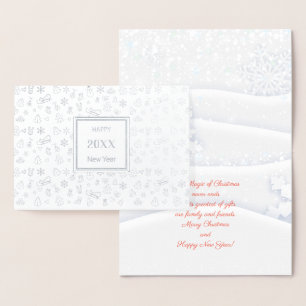 Merry Christmas & Happy New Year! 2022 XMAS Snow Foil Card