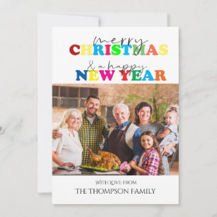 Merry Christmas Happy New Year 2025 Colourful Phot Holiday Card