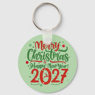 Merry Christmas Happy New Year 2026 Reindeer Key Ring