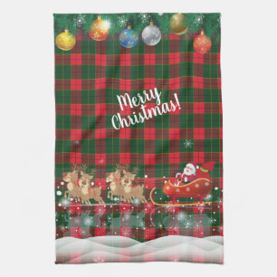 Merry Christmas & Happy New Year 2027 Santa Claus Tea Towel