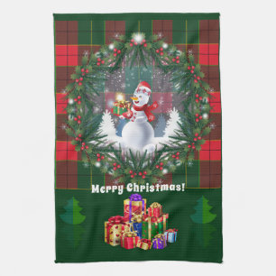 Merry Christmas & Happy New Year 20XX Snowman Tea Towel