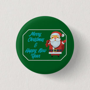 Merry Christmas & Happy New Year 3 Cm Round Badge