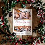 Merry Christmas & Happy New Year 4 Photos Collage Postcard<br><div class="desc">Send sweet season's greetings to family and friends with these modern photo cards! This Modern design features 4 of your favourite photos in a simple collage layout. One rectangular photo is showcased at the top, with three square photos in a row at the bottom. The text reads "Merry Christmas and...</div>