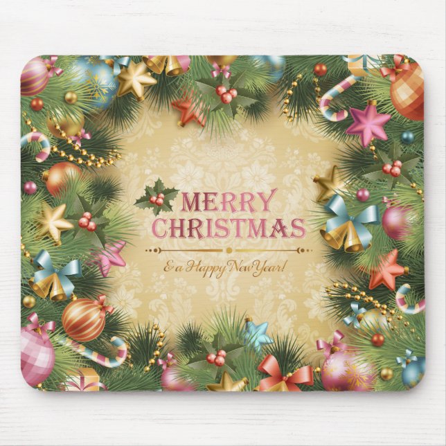 Merry Christmas Happy New Year 74 Mousepad (Front)