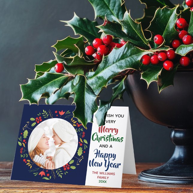 Merry Christmas Happy New Year Beautiful Photo Holiday Card (Creator Uploaded)