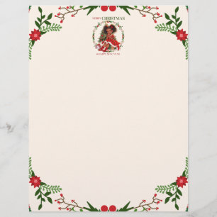 Merry Christmas & Happy New Year Black Girl Magic Custom Letterhead