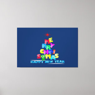 Merry Christmas Happy New Year Canvas Print
