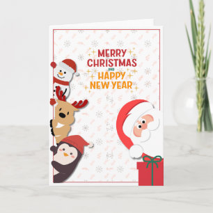 Merry Christmas & Happy New Year Card with Gifts