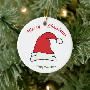 Merry christmas Happy New Year  Ceramic Ornament