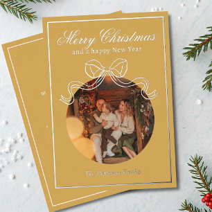Merry Christmas Happy New Year Coquette Bow Photo