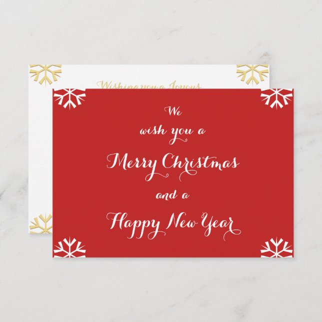 Merry Christmas Happy New Year Custom Holiday Card (Front/Back)