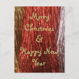 Merry Christmas & Happy New Year decorations Holiday Postcard