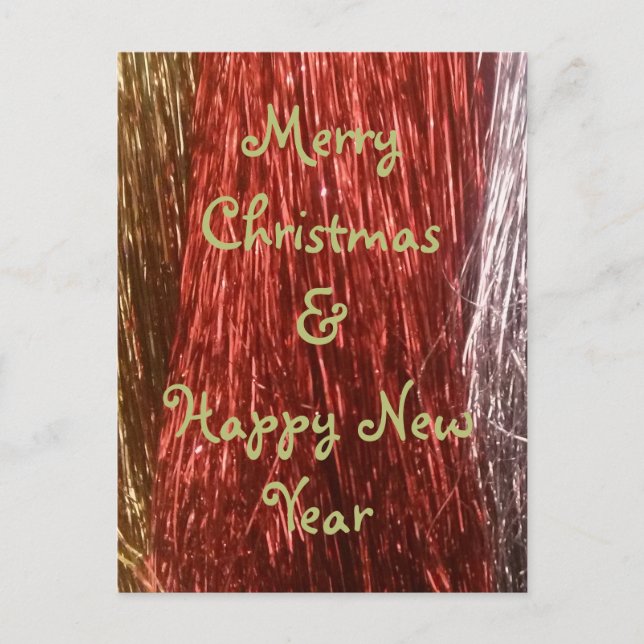 Merry Christmas & Happy New Year decorations Holiday Postcard (Front)
