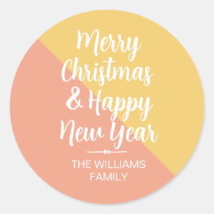 Merry Christmas Happy New Year Envelope Seal