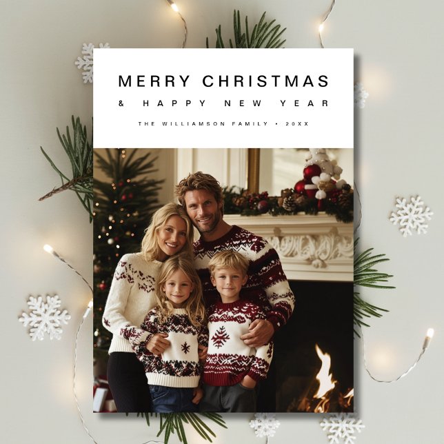 Merry Christmas Happy New Year Family Photo Holiday Card (Creator Uploaded)