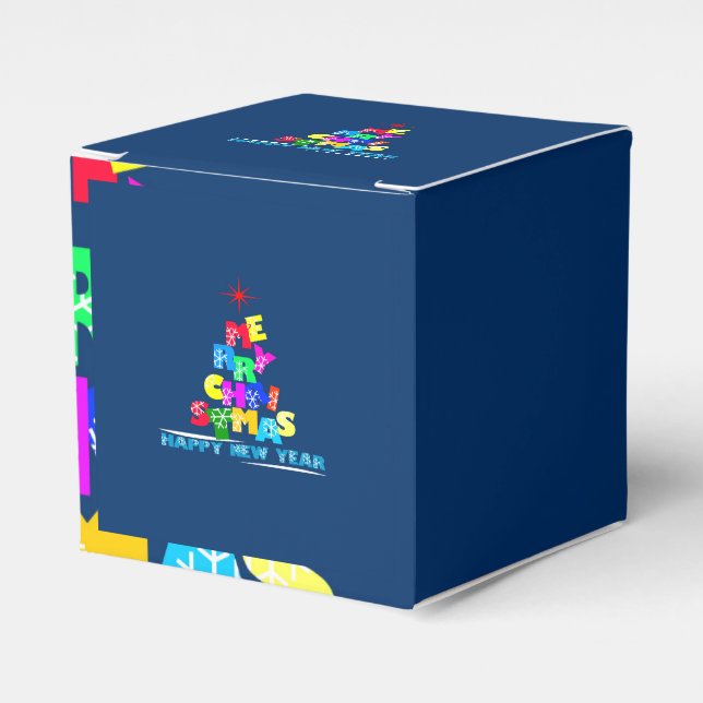 Merry Christmas Happy New Year Favour Box (Front Side)