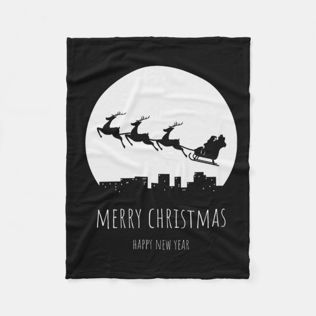 Merry Christmas Happy New Year  Fleece Blanket (Front)