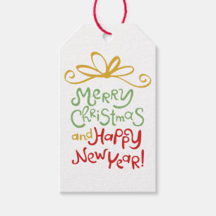 Merry Christmas Happy New Year Gift Tags