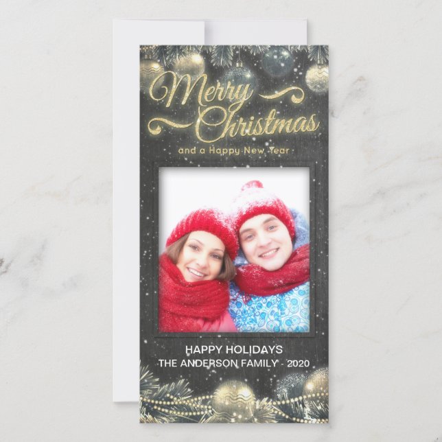Merry Christmas Happy New Year Greeting Photo Card (Front)