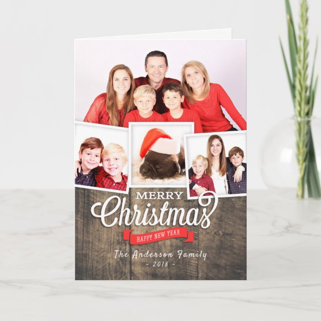 Merry Christmas Happy New Year Greeting Photo Card (Front)