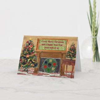 Merry Christmas, Happy New Year Holiday Card