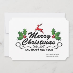 Merry Christmas Happy New Year Holiday Card