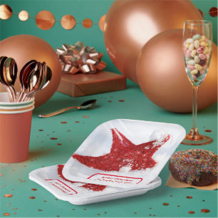 merry christmas & happy new year holiday card paper plate