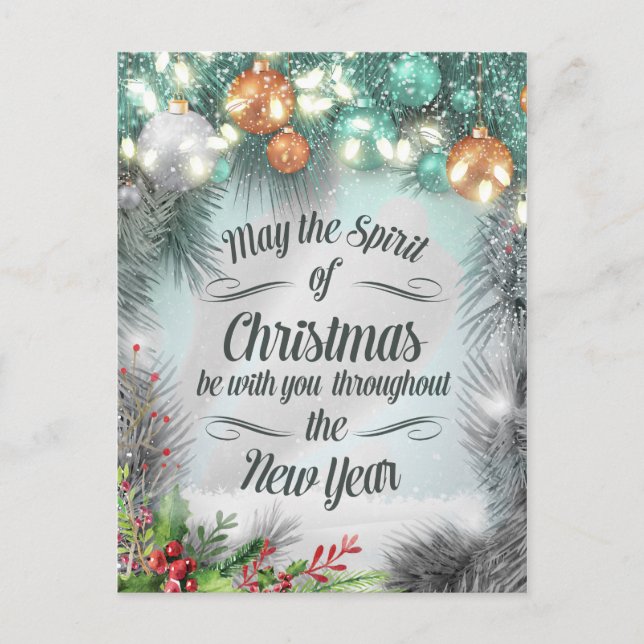 Merry Christmas  Happy New Year Holiday Greetings (Front)