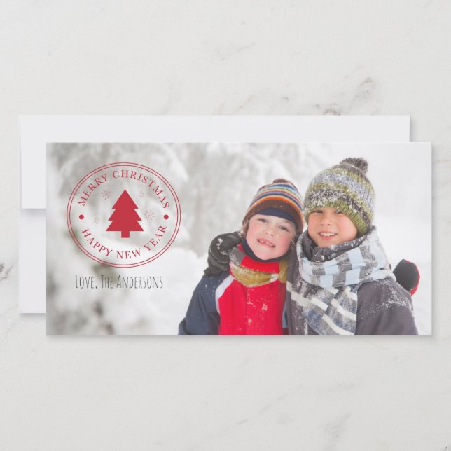Merry Christmas & Happy New Year Holiday Photocard (Front)