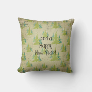 Merry Christmas Happy New Year Holiday Pillow