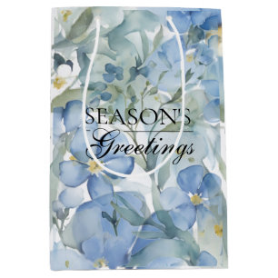 Merry Christmas Happy New Year Holiday Season Medium Gift Bag