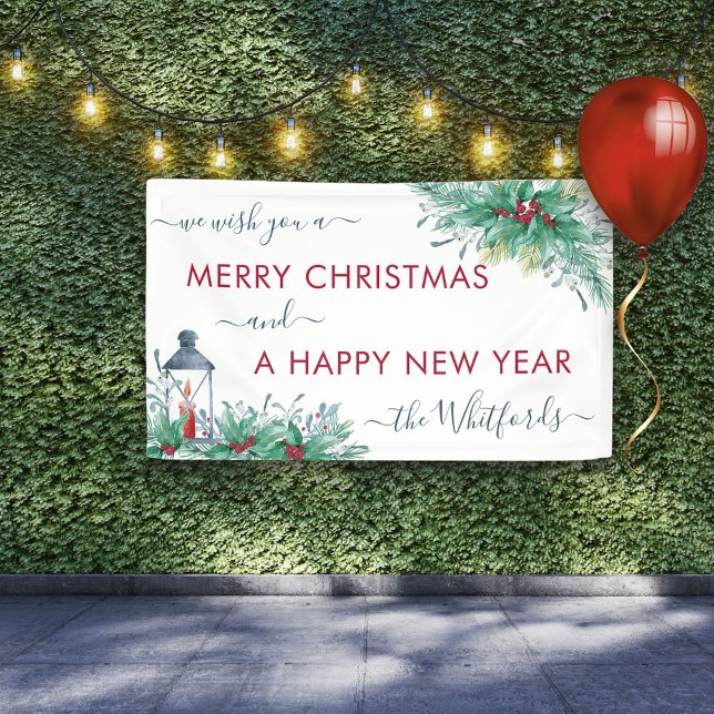 Merry Christmas Happy New Year Holly Mistletoe Banner (Creator Uploaded)