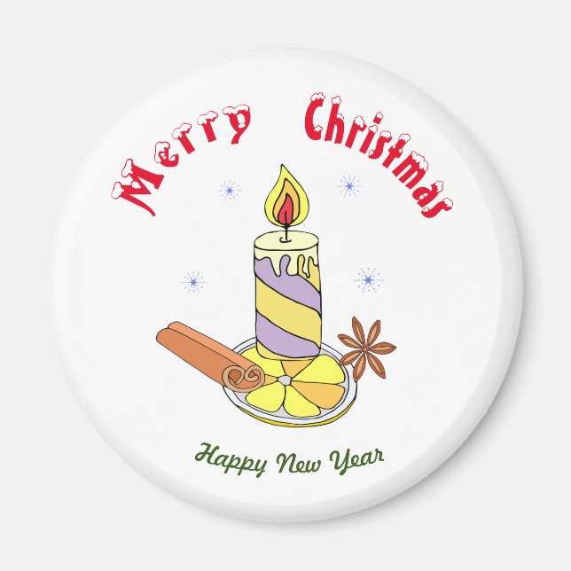 Merry christmas Happy New Year    Magnet (Front)